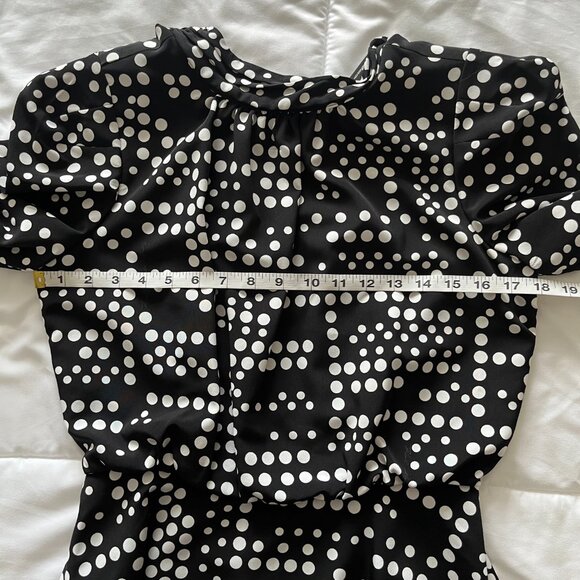 KARL LAGERFELD PARIS Women's Dot-Print Mock-Neck 3/4-Sleeve Dress Size 4 New - Picture 4 of 9